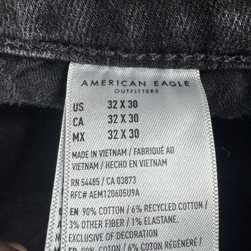 American Eagle Straight Jeans Mens 32x28 Gray Airflex+ Stretch Denim 250-7871